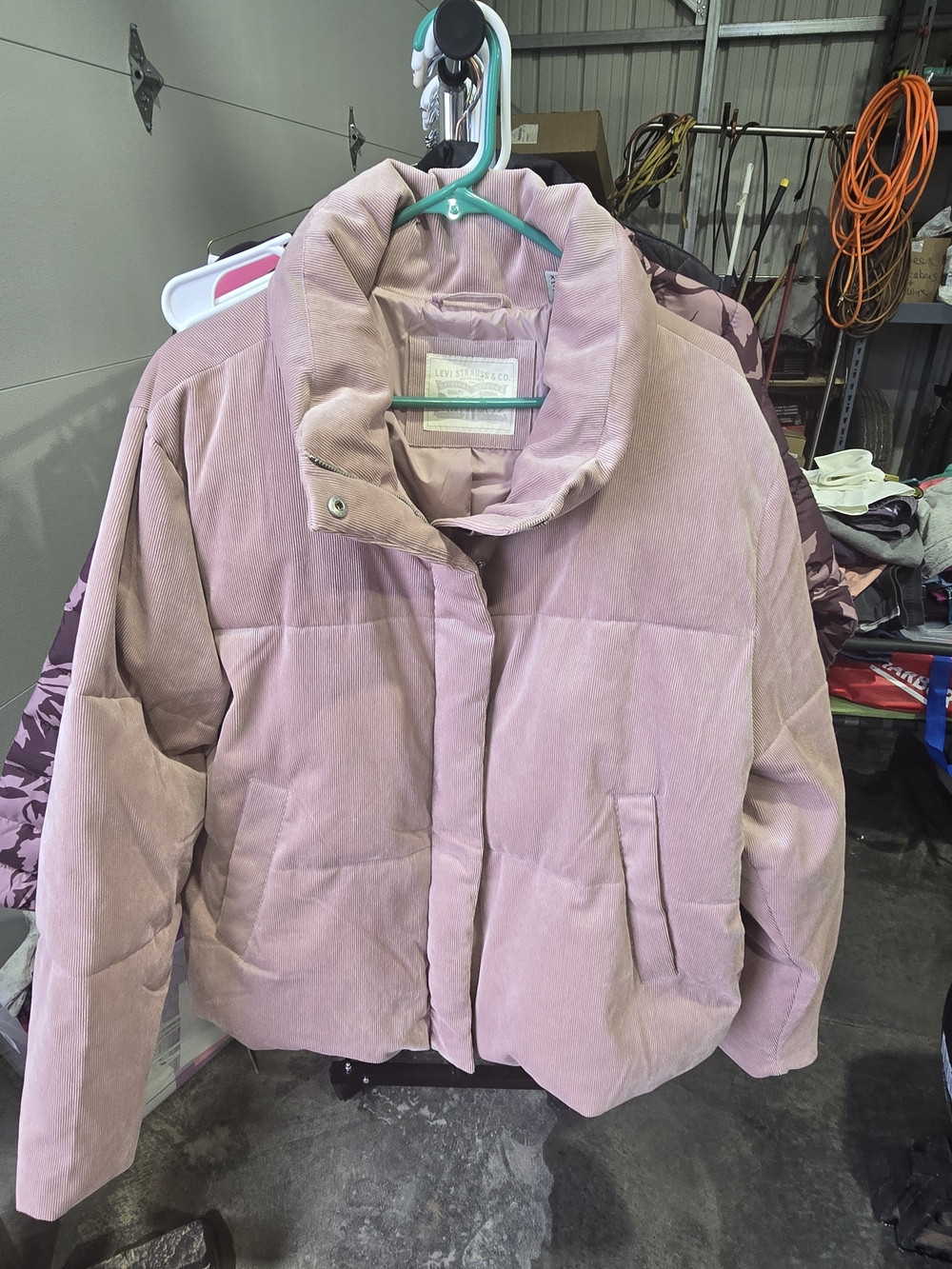 Levi's Dusty Pink Corduroy Puffer Jacket Size XXL